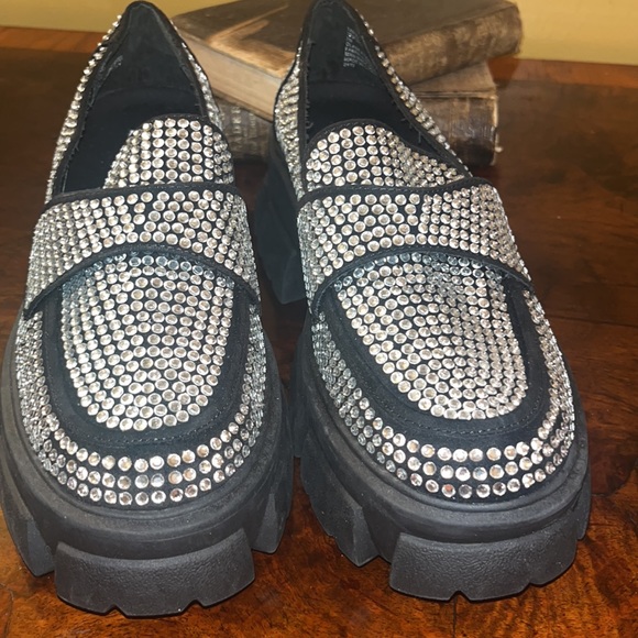 Steve Madden Trifecta Rhinestone Loafers - Picture 13 of 16